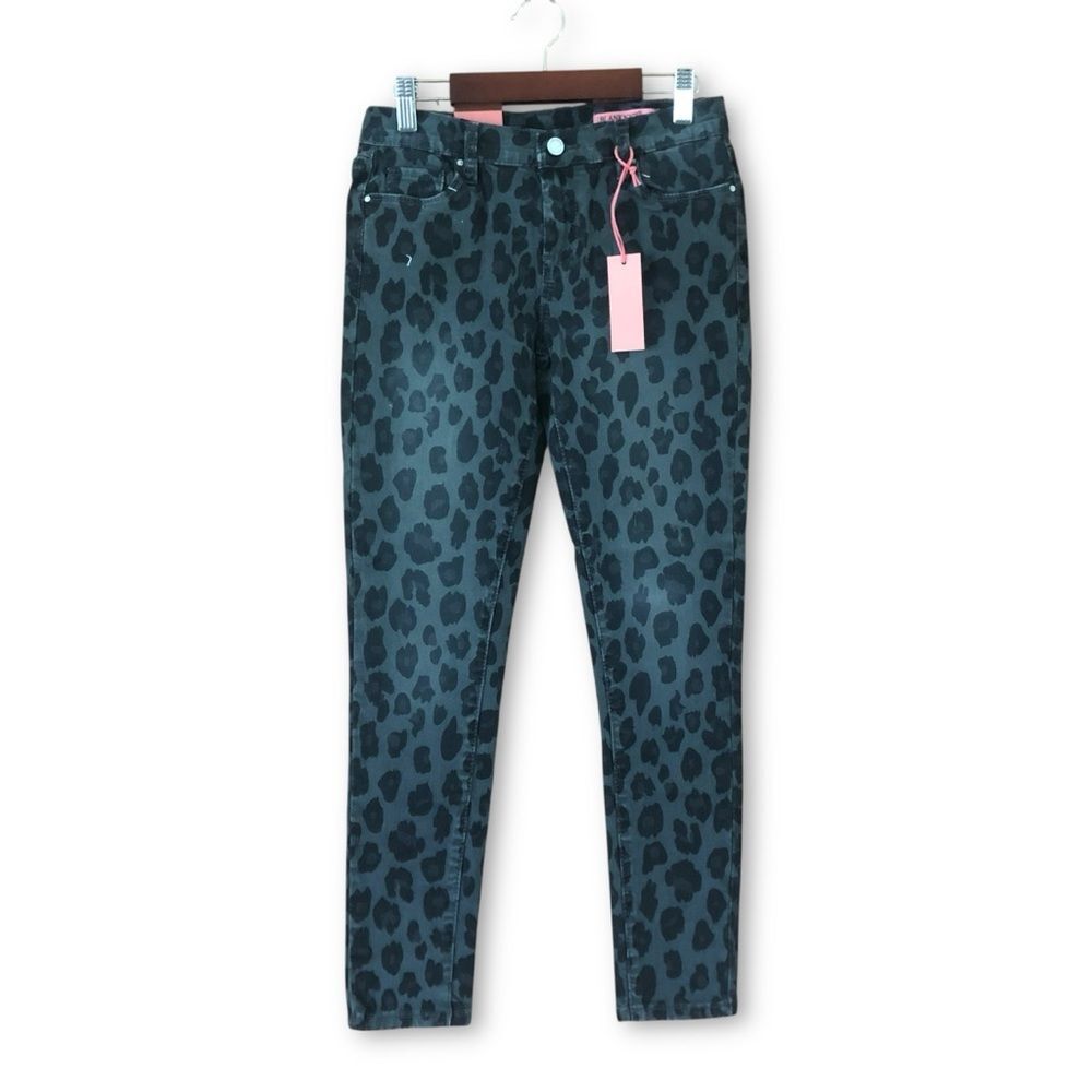 Blank NYC The Mini Bond Skinny Jeans Gray Leopard Print NWT Size 12